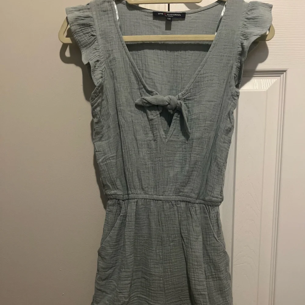 Light Blue Ruffle Romper - Picture 1 of 2
